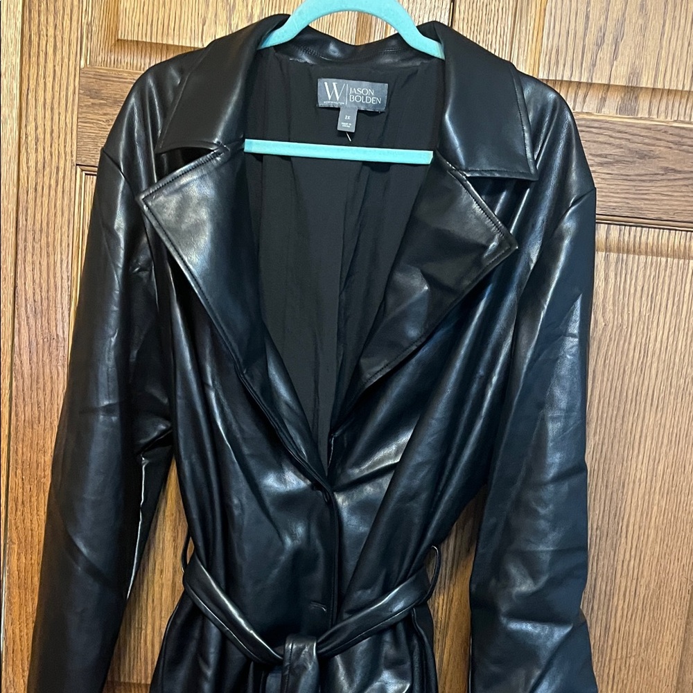 Worthington Jason Bolden  Sleek Black faux Leather Jacket nwot 2X